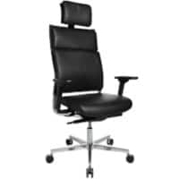 TOPSTAR Directiestoel Synchroonmechanisme Echt leder Vaste armleuning Hoogteverstelbare zitting Zwart 110 kg New Aluart Classic