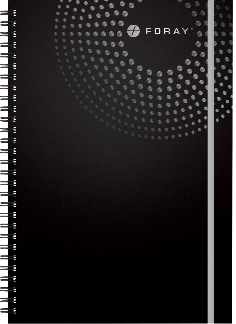 Foray Executive A5 Spiraalblok Zwart Hardcover Gelinieerd Geperforeerd 100 vellen
