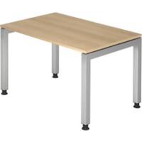 Hammerbacher J series Bureau In hoogte verstelbaar Rechthoekig Hout Eiken, zilver 4 poten 1.200 x 680 mm