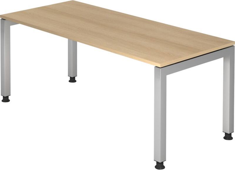 Hammerbacher J Series VJS Hoogteverstelbaar Bureau Rechthoekig Eiken 4 metalen poten 1.800 (B) x 800 (D) x 760 (H) mm Spaanplaat, Staal