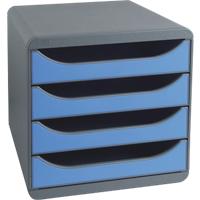 Exacompta Big-Box Ladenkastje 4 lades Big Box Grijs, ijsblauw A4+ Polystyreen 24,7 x 32,4 x 4,2 cm