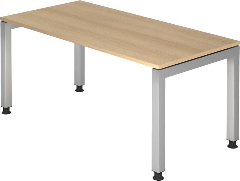 Hammerbacher J Series VJS Hoogteverstelbaar Bureau Rechthoekig Eiken 4 metalen poten 1.600 (B) x 800 (D) x 760 (H) mm Spaanplaat, Staal
