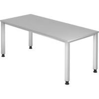 Hammerbacher Q Series VQS Hoogteverstelbaar Bureau Rechthoekig Grijs 4 metalen poten 1.800 (B) x 800 (D) x 810 (H) mm Spaanplaat, Staal