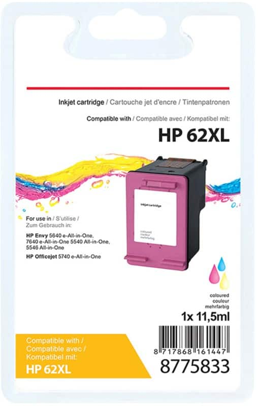 Viking 62XL compatibele HP inktcartridge C2P07AE cyaan, geel, magenta