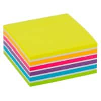 Office Depot Zelfklevende notes Kubus 76 x 76 mm Kleurenassortiment Neon Wit 400 Vellen