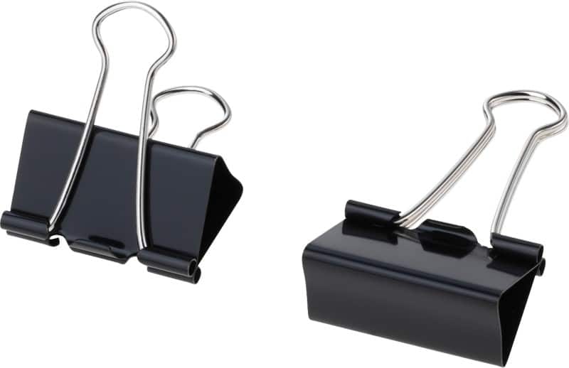 Viking Papierklemmen Foldback Clips 41 mm Zwart 40Mn, metaal 12 Stuks