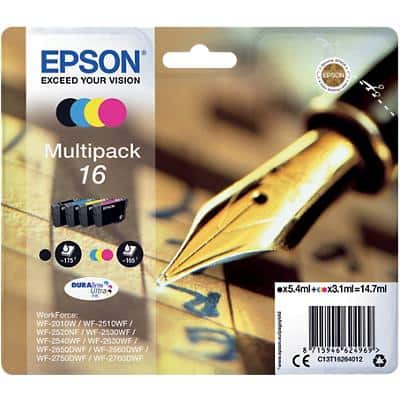 Epson 16 Origineel Inktcartridge C13T16264012 Zwart, cyaan, magenta, geel Multipack 4 Stuks