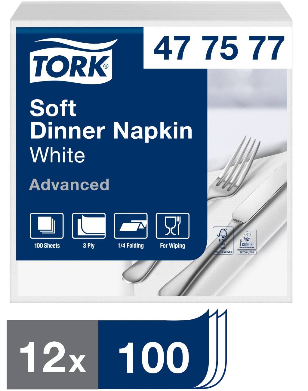 Tork Servetten Wit 12 Stuks à 100 Vellen