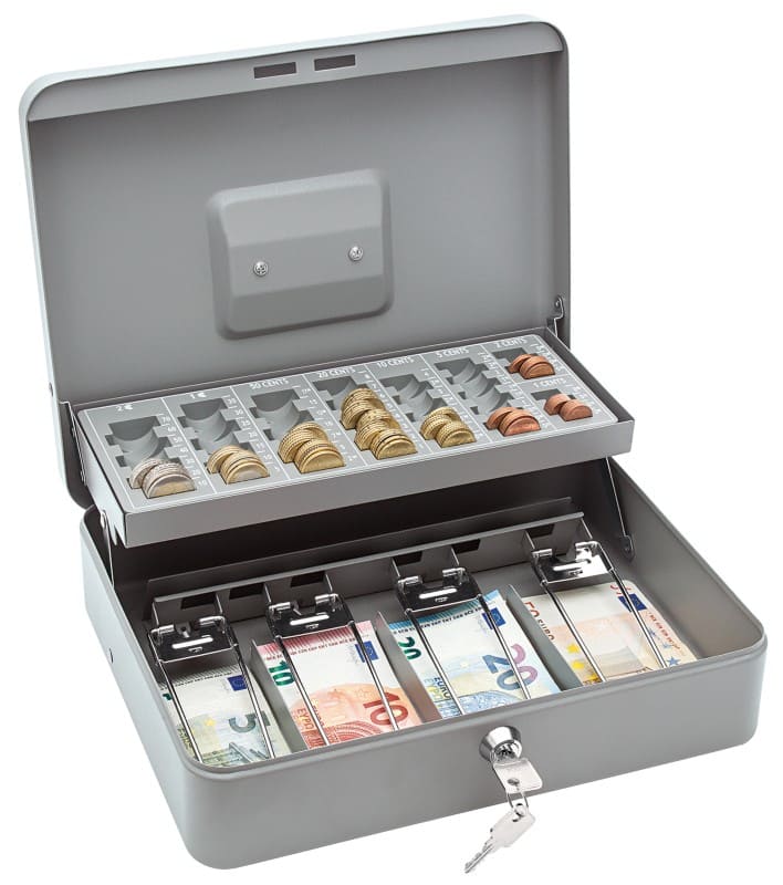 WEDO Standaard Plus Geldkist 12 vakken 300 x 240 x 90 mm Grijs