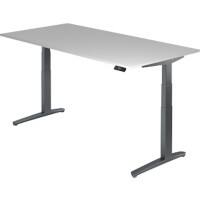 Hammerbacher Zit-sta-bureau XBHM Grafiet, grijs, 2.000 x 1.000 x 720 mm