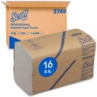 Scott Mainline Handdoeken Multifold M-vouw Wit 1-laags 3749 16 Rollen à 250 Vellen