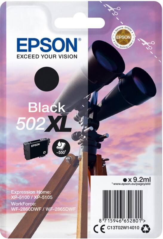 Epson 502XL Origineel Inktcartridge C13T02W14010 Zwart