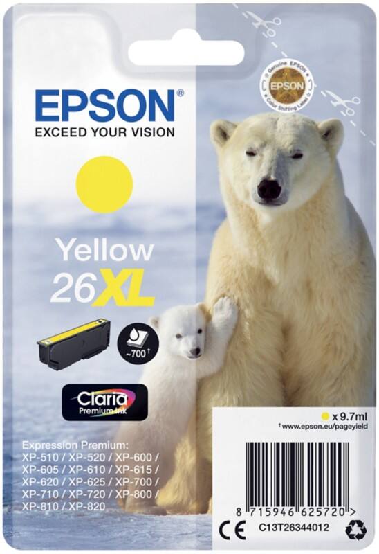 Epson 26XL Origineel Inktcartridge C13T26344012 Geel