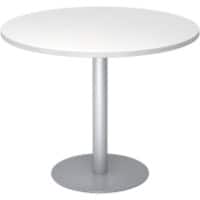 Hammerbacher Pilaartafel Wit, zilver Gemelamineerde spaanplaat STF10 1.000 x 745 mm