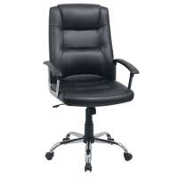 Niceday Basic Tilt Exclusieve Directiestoel Vaste armleuningen Verstelbare zitting GF-80173H 110 kg Kunstleder Zwart