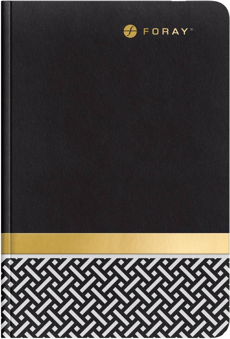 Foray Notitieboek Elements A5 Zwart, goud Hardcover Gelinieerd Geperforeerd 80 vellen