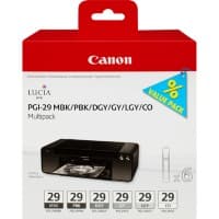 Canon PGI-29MBK/PBK/DGY/GY/LGY/CO Origineel Inktcartridge Zwart, donkergrijs, grijs, licht grijs, mat zwart, foto zwart Multipack 6 Stuks