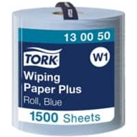 Tork Poetspapier W1 Rol Blauw 2-laags 130050 1500 Vellen